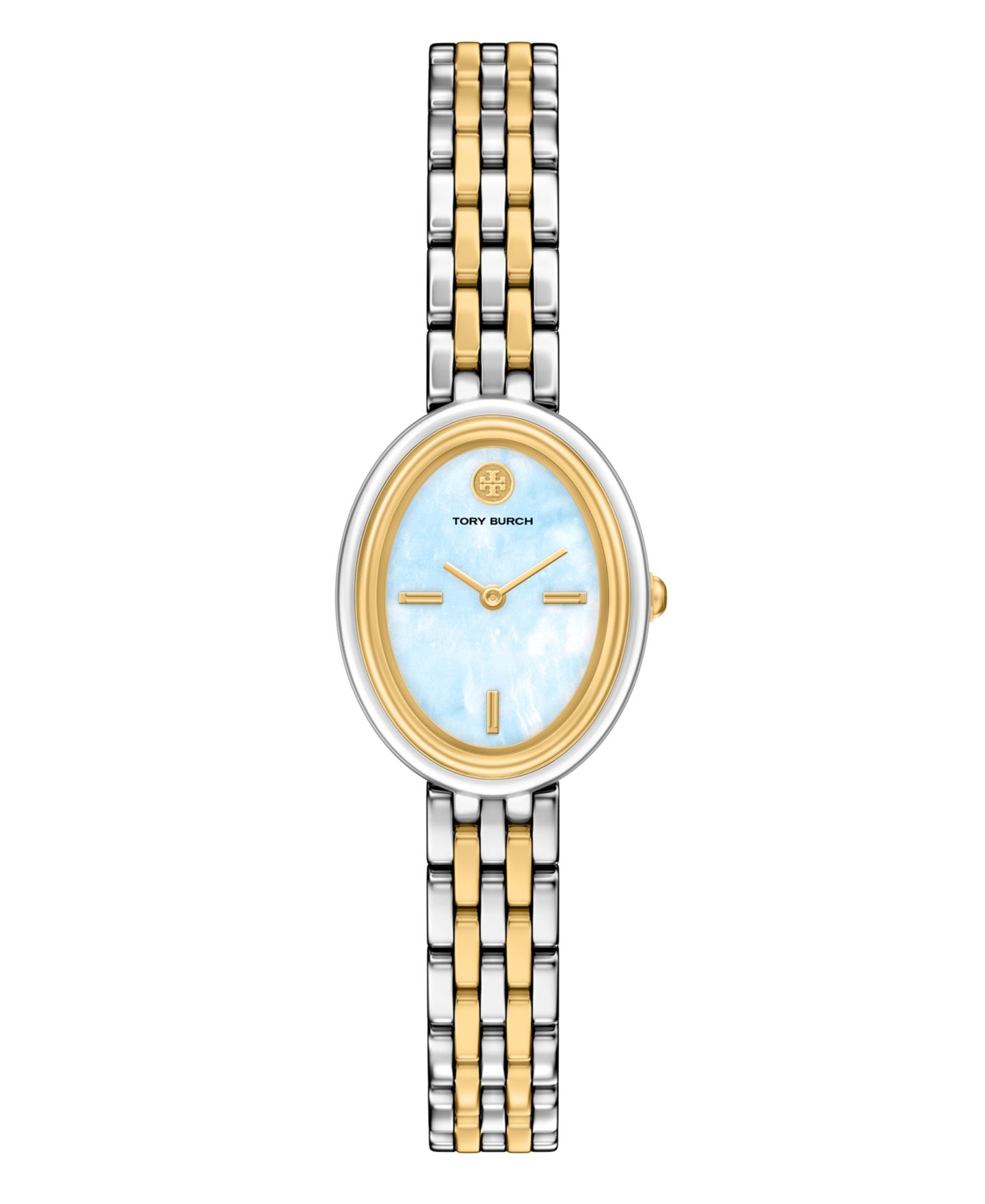 Женские часы Tory Burch The Oval Quartz Two-Hand Two-Tone Stainless-Steel Watch, 22mm — фото 1