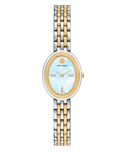 Женские часы Tory Burch The Oval Quartz Two-Hand Two-Tone Stainless-Steel Watch, 22mm