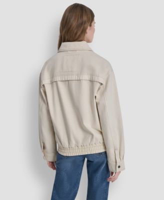 Women's Denim Bomber Coat