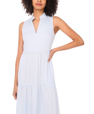 Women's Split-Neck Sleeveless Maxi Dress