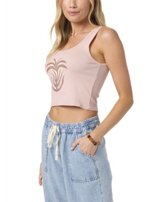 Juniors' Palm Sun Scoop Neck Tank Top