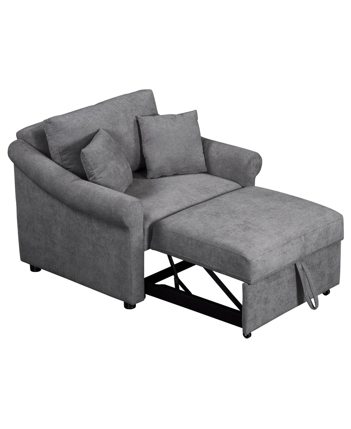 Streamdale Furniture Chenille Convertible Sleeper Chair with Adjustable Backrest