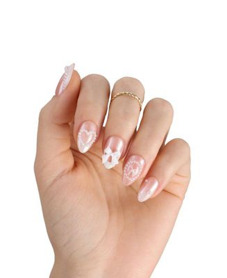X Press Short Almond French Tip Press-On Nails Gel Kit with UV Light (224 pcs)