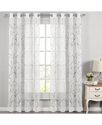 Wavy Leaves Sheer Window Curtains