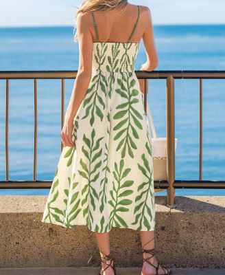 Women's Soft Sunshine Tropical Midi Beach Dress