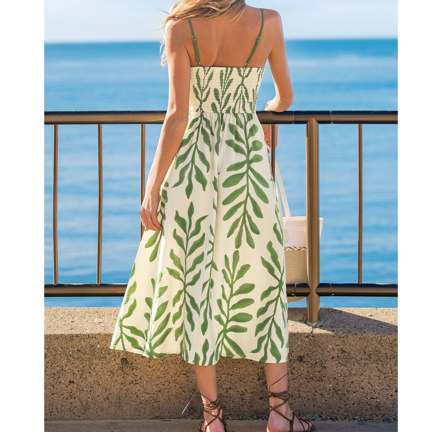 Women's Soft Sunshine Tropical Midi Beach Dress