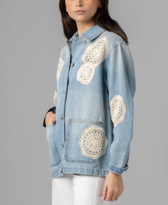 Women's Crochet Doily Chore Jacket