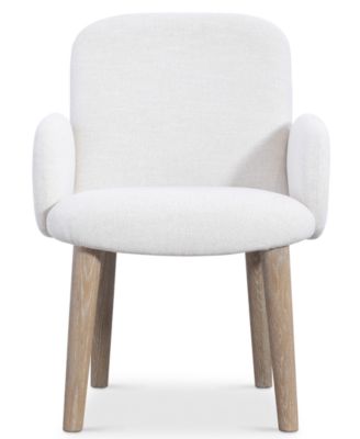 Loggia 5-Pc. Wood Round Table and Upholstered Arm Chairs Dining Set