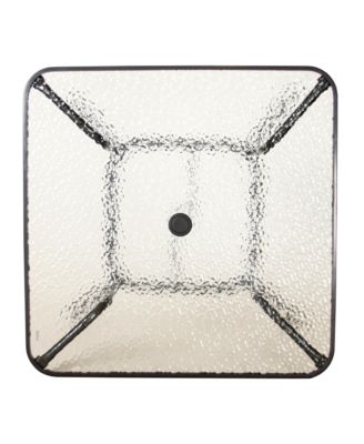 Outdoor Patio Dining Set for 4 People, Metal Patio Furniture Table and Chair Set with Umbrella, Black