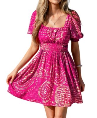 Women's Full of Whimsy Abstract Mini Beach Dress