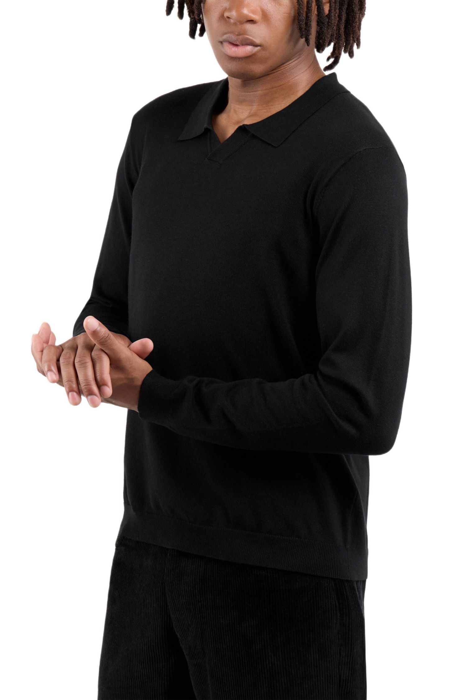 X RAY Men's Long Sleeve Sweater Johnny Collar Polo