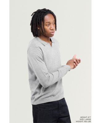 X RAY Men's Long Sleeve Sweater Johnny Collar Polo