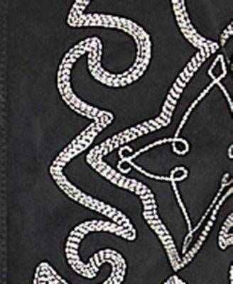 Juniors' Square Neck Embroidered Vest Lace Up Back With Short Skirt