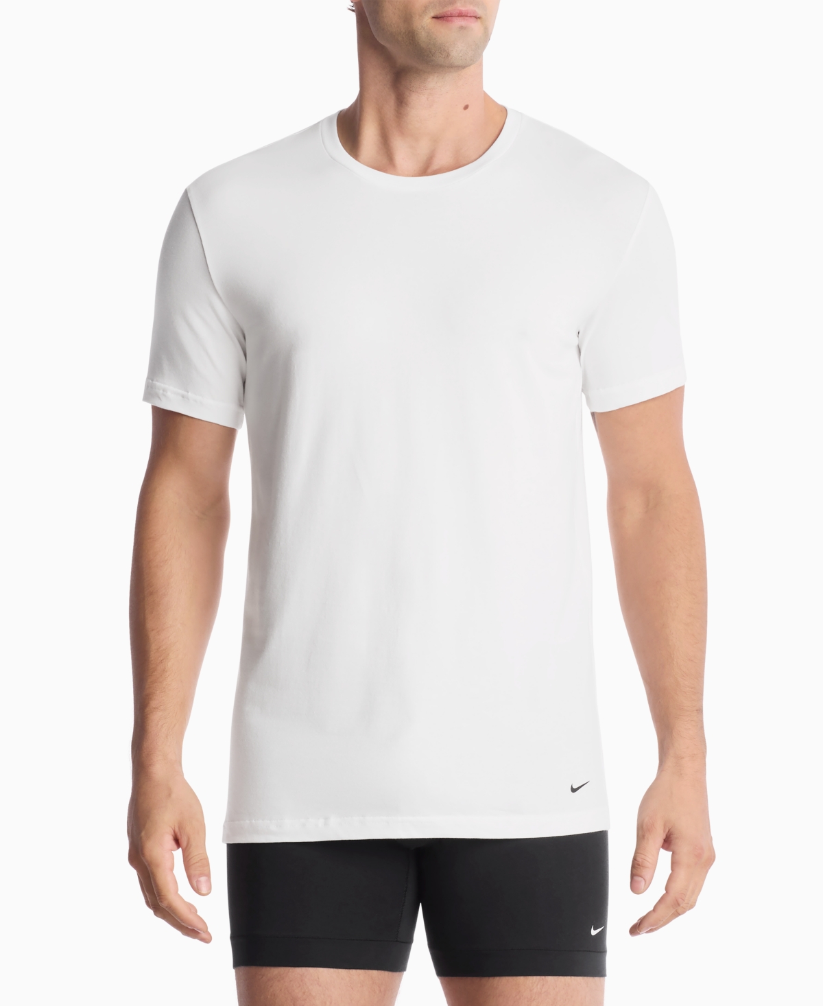 Nike Men's Dri-fit Essential Cotton Stretch Crewneck Undershirts, 2-Pack