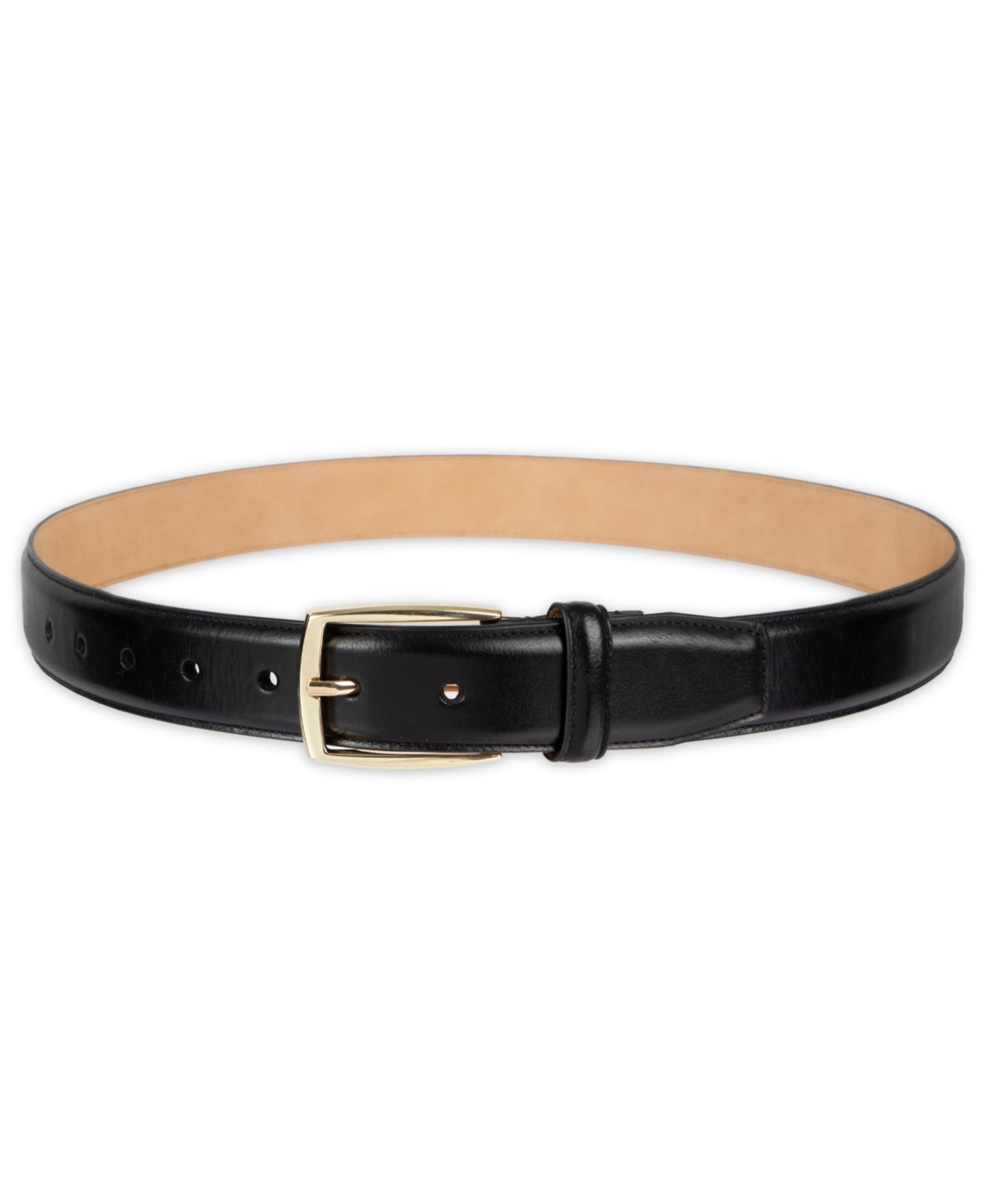 Мужской ремень Club Room 32MM Luxury Pebbled Leather Belt, цвет: Чёрный — фото 4