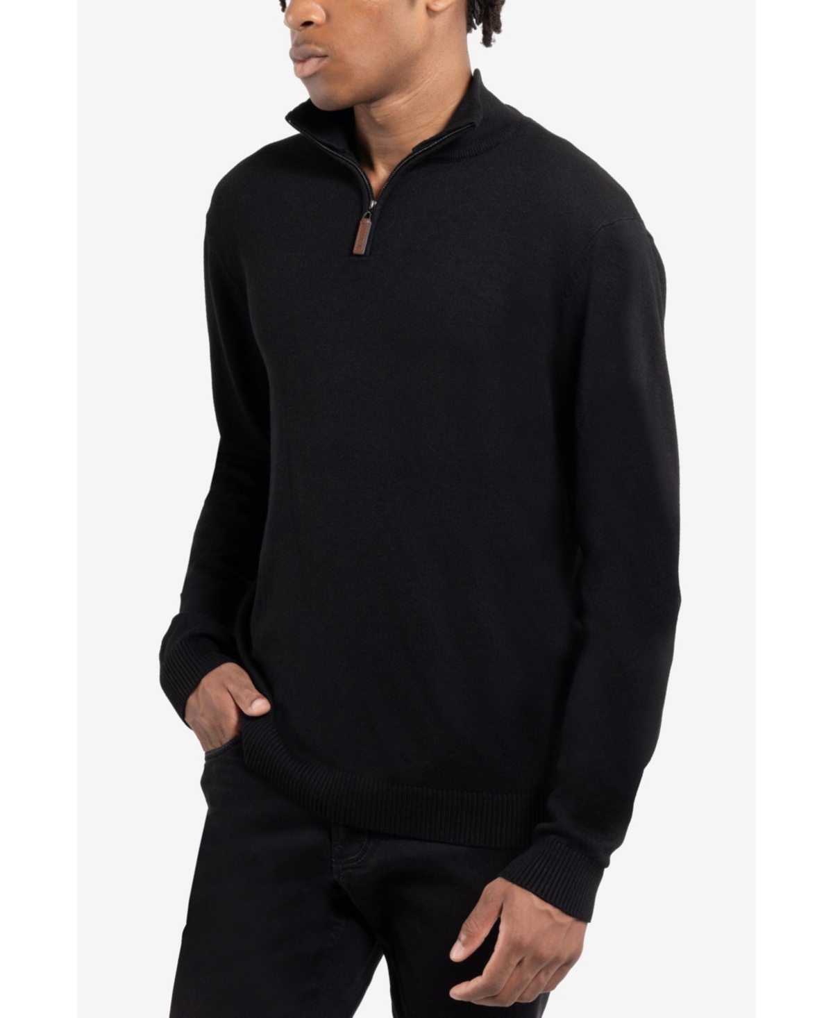 Spring + Mercer Men's Quarter Zip Mock Neck Sweater
