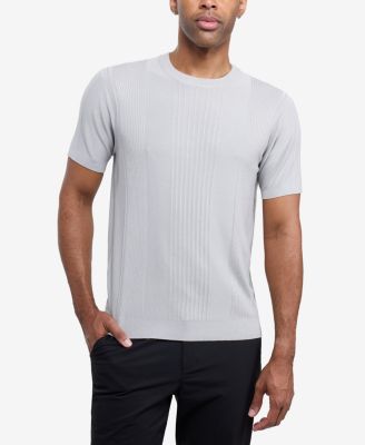 X RAY Men's Crew Rib Neck Raised Stripe Sweater