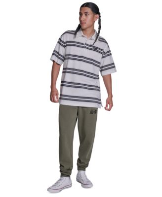 Men's Striped Short-Sleeve Polo Shirt