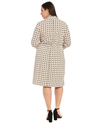 Plus Size Printed Side Knot Detail Dress