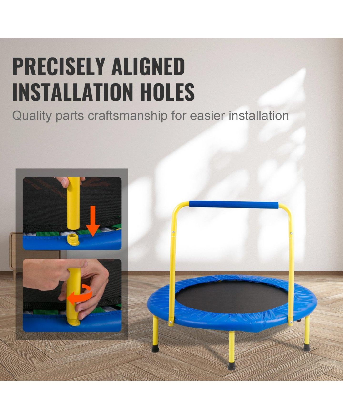 Детская игрушка Mecale 3FT Foldable Trampoline with Handle, Ages 3+, цвет: Синий — фото 9