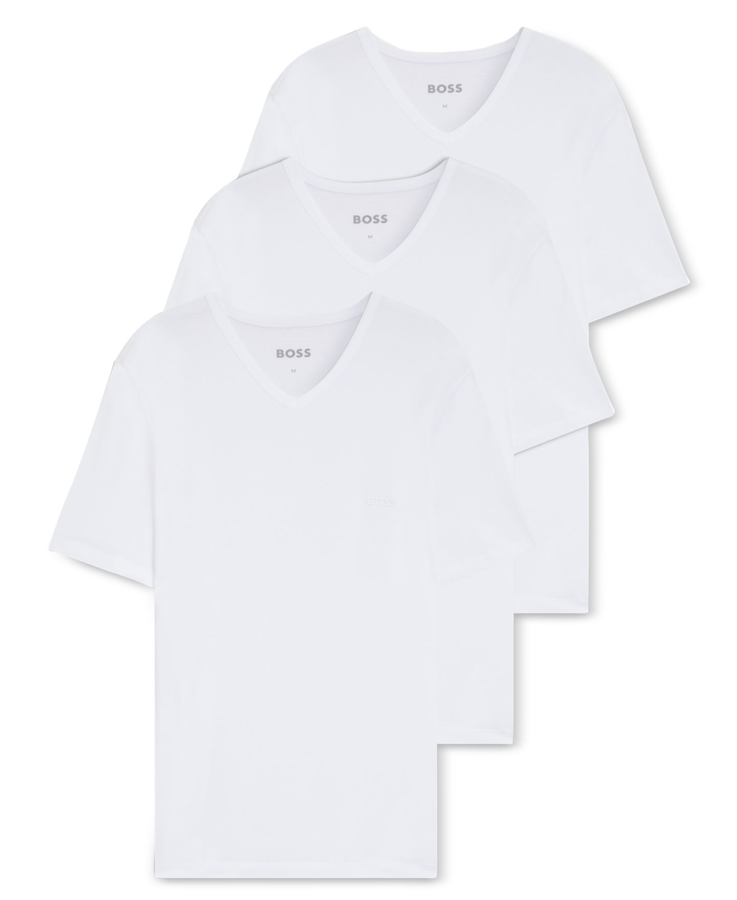 Мужские футболки Hugo Boss 3-Pack Classic Solid V-Neck T-Shirts, цвет: Чёрный — фото 6