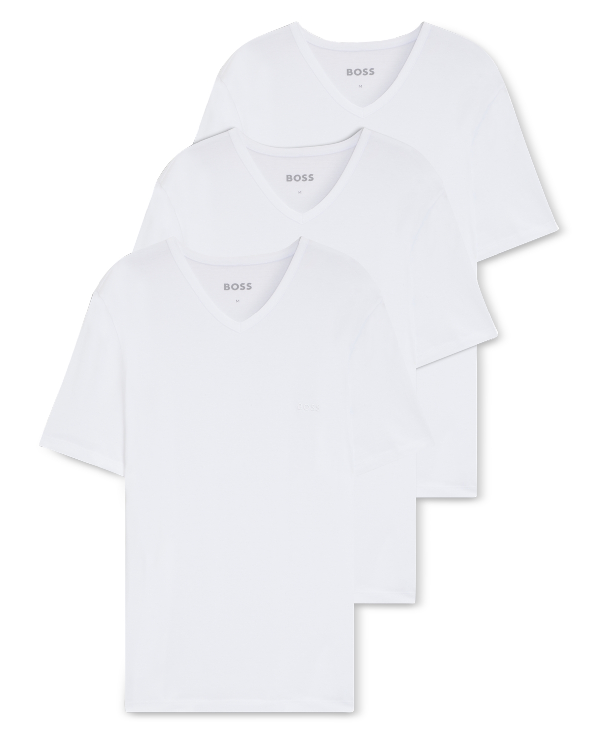 Boss by Hugo Men's 3-Pack Classic Solid V-Neck T-Shirts