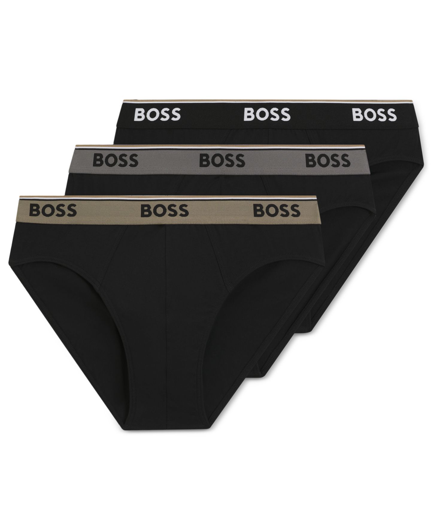 Комплект белья Power для мужчин, брифы, 3 шт. — Hugo Boss, цвет: Чёрный — фото 1