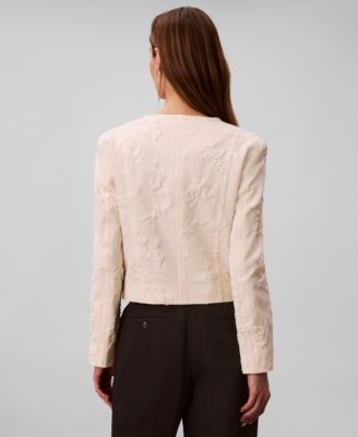 Women's Novelty Crew Neck Cropped Jacket