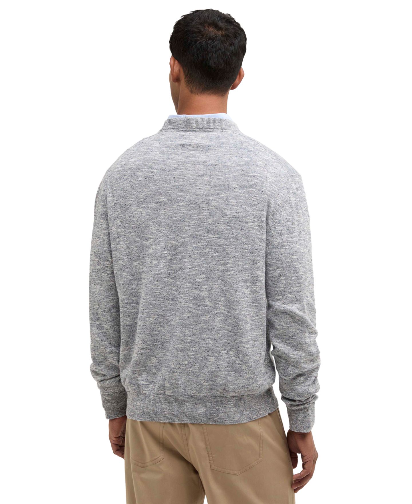 Мужской свитер Barbour Flaxby Linen Blend Crewneck, цвет: Серый — фото 4