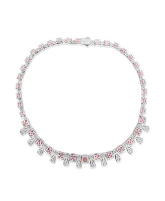 Gala Collection   Firework Cushion and Pear Cut Cubic Zirconia Tennis Necklace