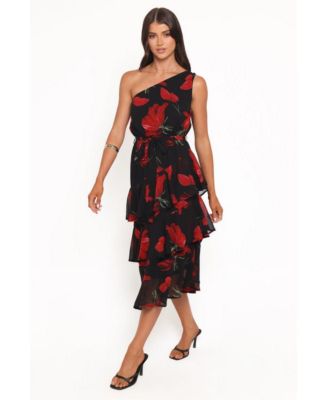 Women's Brigette One Shoulder Tiered Midi Dress