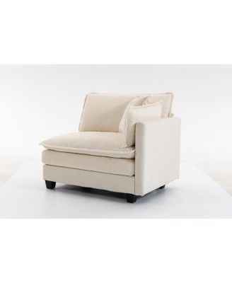 Modern 78.74" Sectional Sofa with Waist Pillows and Chaise Lounge