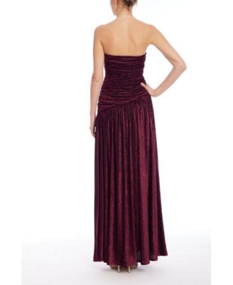 Women's Katia Strapless Ruched Bodice Pleated Gown