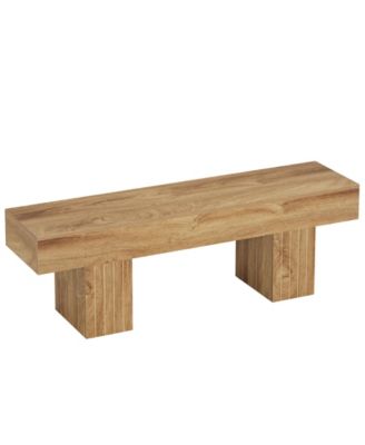 55” Entryway Bench, Farmhouse Wood End of Bed Bench, Long Indoor Bench, Oak