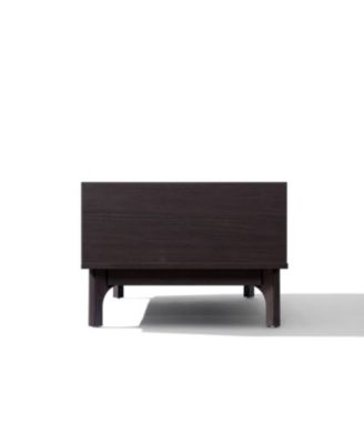 Modi Wenge Coffee Table with 1 Door, Open Storage & Raised Sides, Faux Marble Top, Manufactured Wood