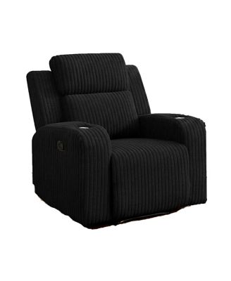 Recliner Sofa Couch 1-Seater, Manual Faux Fur, Cup Holders