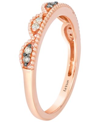 Chocolate Diamond (0.07 ct. t.w.) & Nude Diamond (0.04 ct. t.w.) Ring in 14k Strawberry Gold