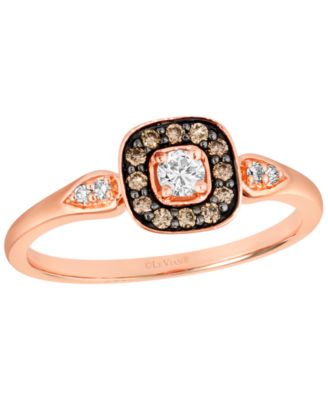 Nude Diamond (0.13 ct. t.w.) & Chocolate Diamond (0.11 ct. t.w.) Ring in 14k Strawberry Gold