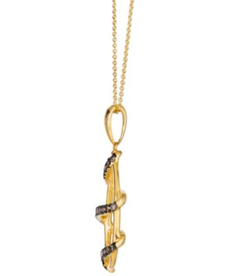 Nude Diamond (1/4 ct. t.w.) & Chocolate Diamond (7/15 ct. t.w.) Pendant Necklace in 14k Honey Gold