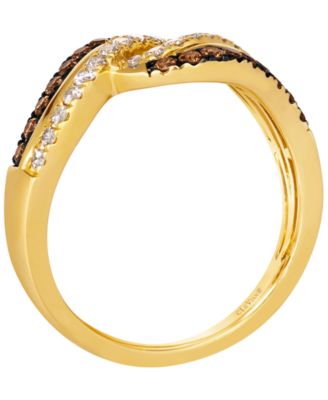 Chocolate Diamond (0.27 ct. t.w.) & Nude Diamond (1/4 ct. t.w.) Ring in 14k Honey Gold