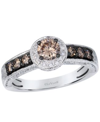 Chocolate Diamond (0.64 ct. t.w.) & Vanilla Diamond (0.17 ct. t.w.) Ring in 14k Vanilla Gold