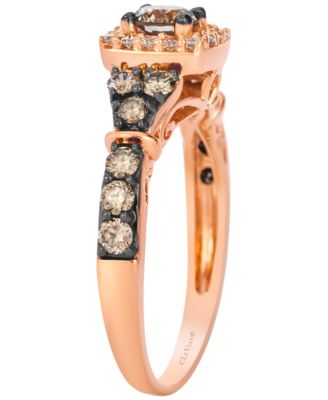 Chocolate Diamond (0.78 ct. t.w.) & Vanilla Diamond (0.11 ct. t.w.) Ring in 14k Strawberry Gold