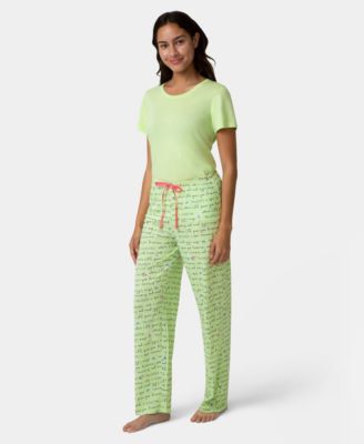 Women's Lemon Script Print Mid-Rise Pants