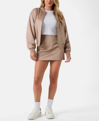 Women's Cathleen Bomber Full-Zip Collared Jacket