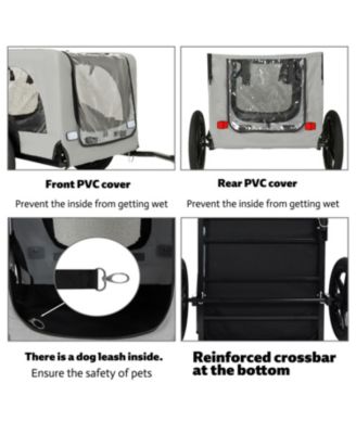 Zeus & Ruta Black+Dark Gray Outdoor Heavy Duty Collapsible Kitten Bike Trailer