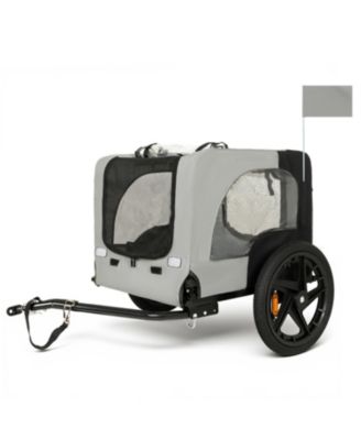 Zeus & Ruta Black+Dark Gray Outdoor Heavy Duty Collapsible Kitten Bike Trailer