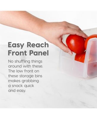 USA 8 Pack Medium Storage Basket, Stackable Open Front Organizer Bin for Pantry, Clear