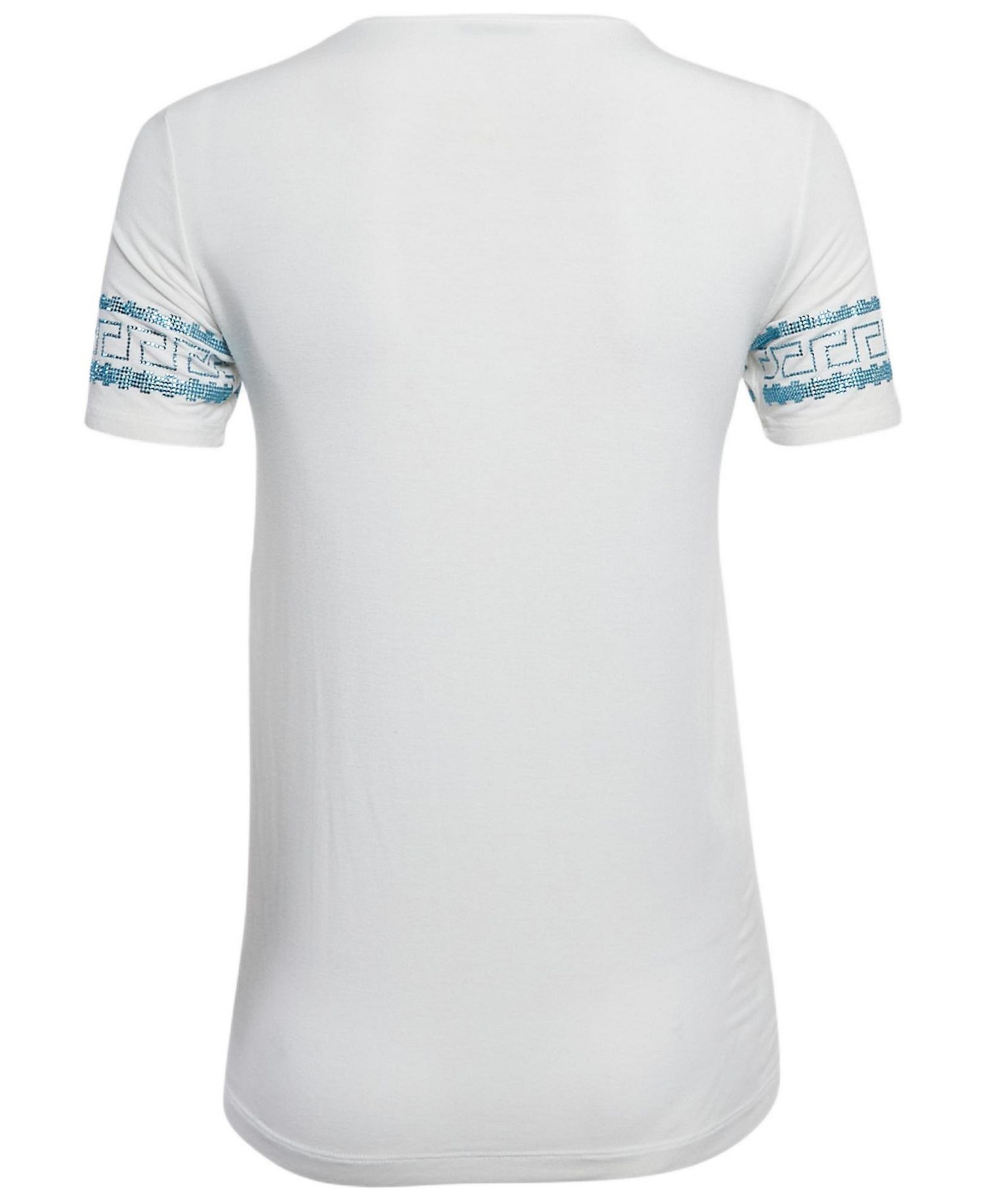 Women's White Medusa Embellished Jersey T-Shirt