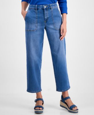 Women's Utility-Pocket Barrel Jeans