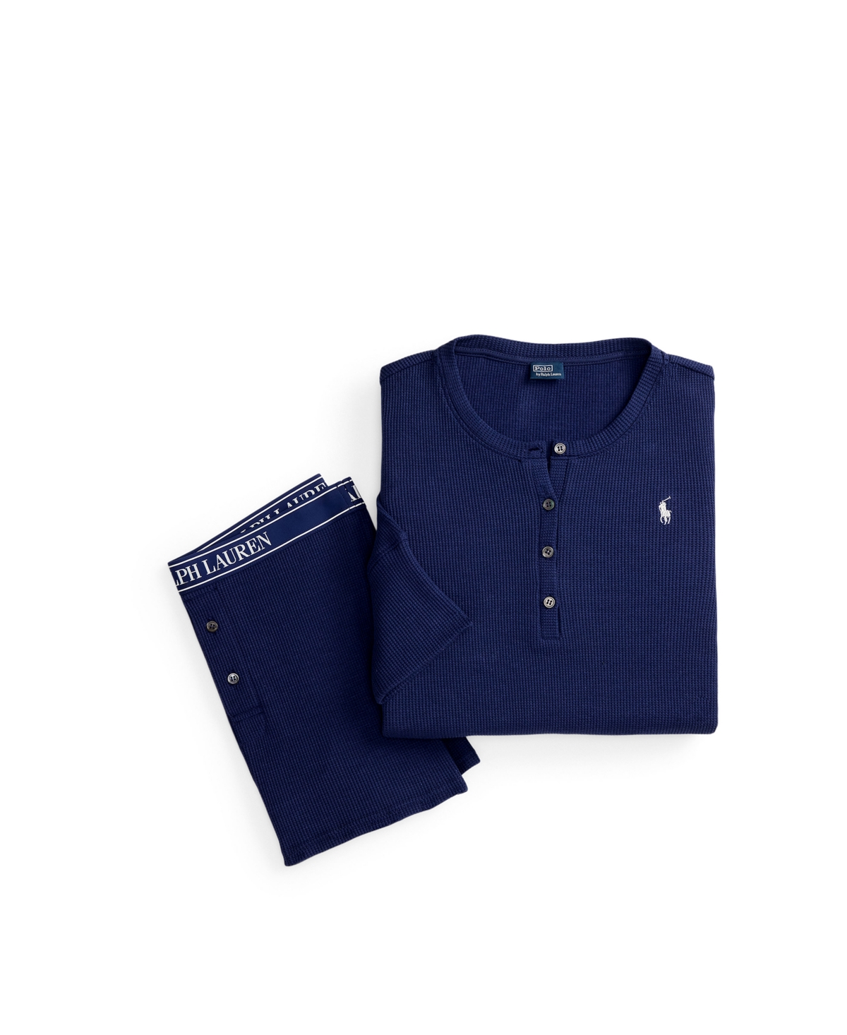 Polo Ralph Lauren Women's Henley Sleep Top & Shorts, 2-Piece Set